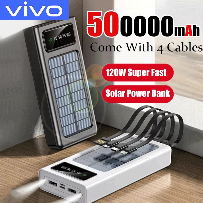 Solar Emergency Charger - VIVO Solar Power Bank 500000mAh Mobile