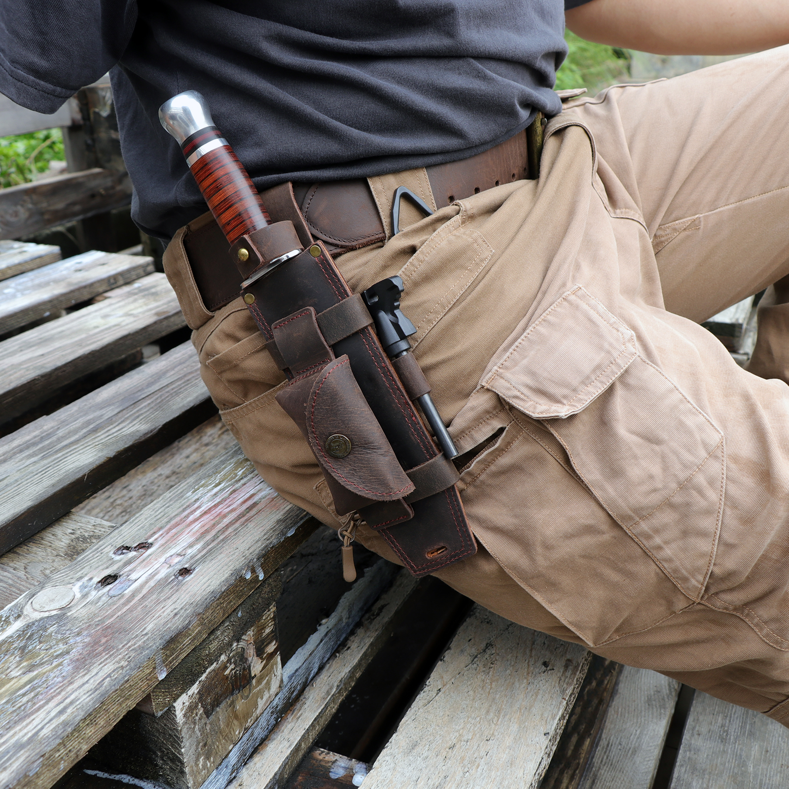 Tourbon Camping Leather Knife  – Bushcraft Knife Fixed Bewertung und Preis