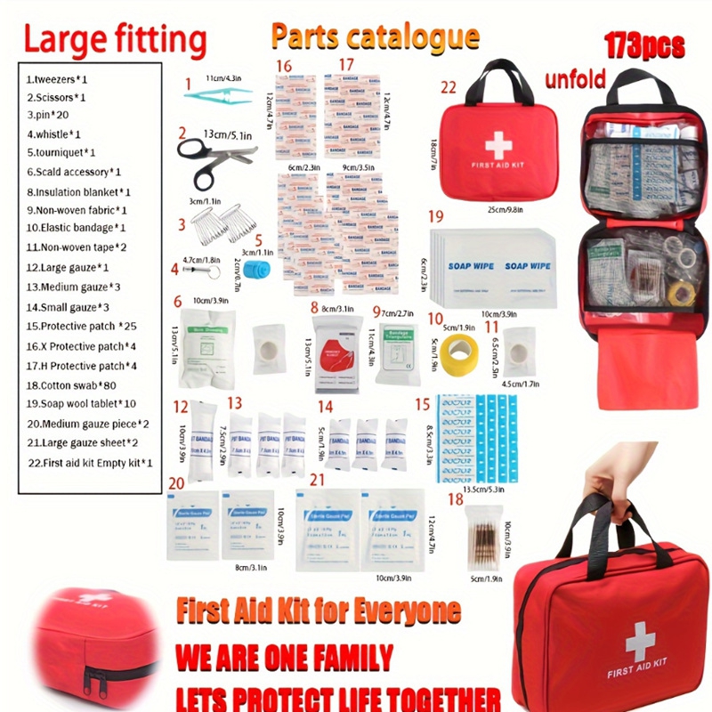 173Pcs First Aid Kit Full Set  – Bivy Bag Emergency Bewertung und Preis