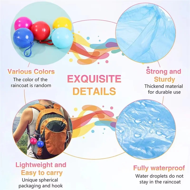 Mini Disposable Raincoat Ball  – Emergency Poncho Rain Bewertung und Preis