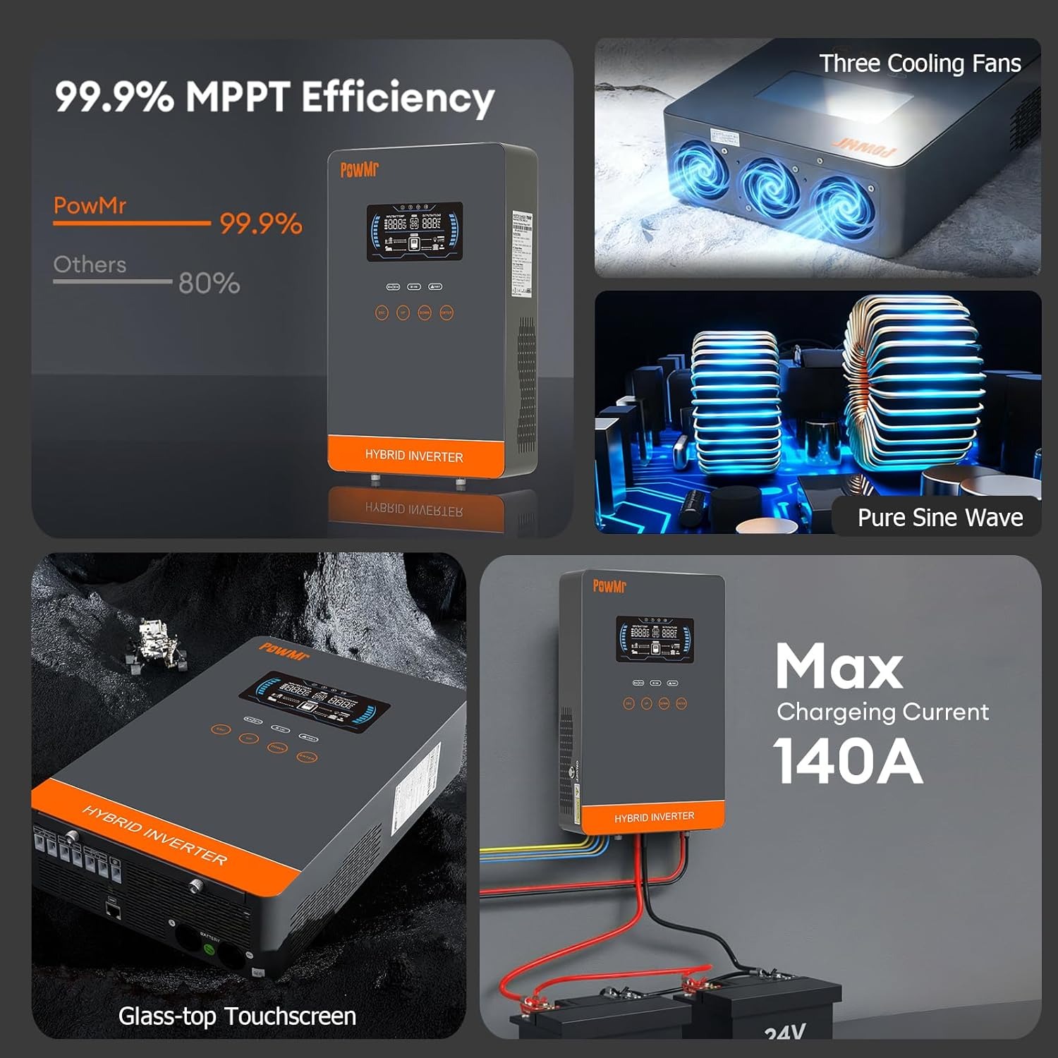 PowMr USA 4000W 24V Hybrid Sol – Solar Emergency Charger Bewertung und Preis
