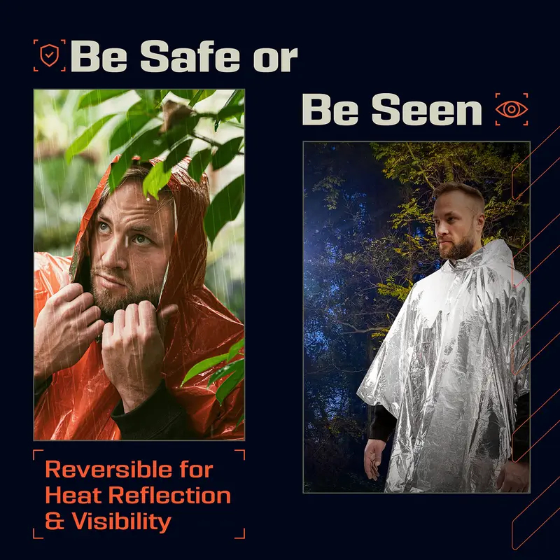 Aluminum Coated Hooded Emergen – Emergency Poncho Rain Bewertung und Preis