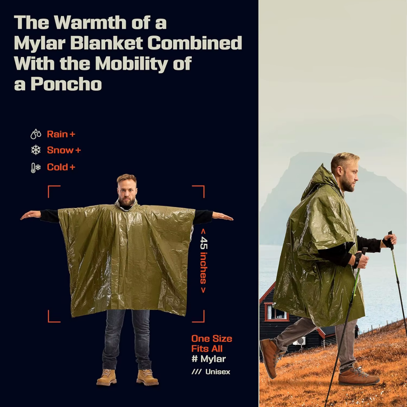 Single-Use Aluminum Film Therm – Emergency Poncho Rain Bewertung und Preis